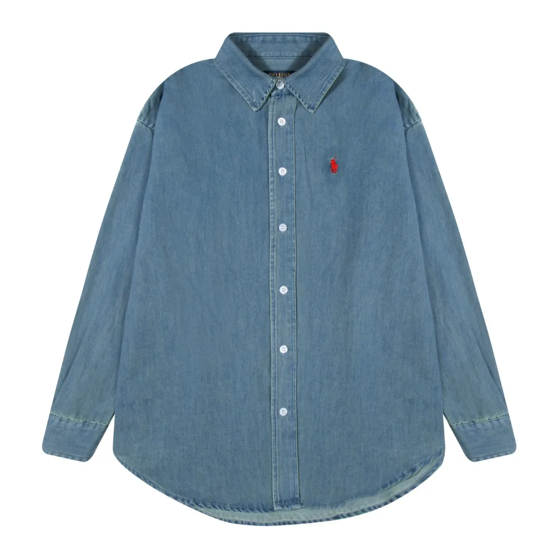 P250 White background picture [Hot new model] Model number: 25105# Color: Denim blue Size: S to A versatile shirt that can be worn in all seasons. It is oversized and has a translucent fade. It can be worn alone or layered as a jacket. It can also be worn as an inner layer of a sweater. It has a lightly distressed wash fade and is naturally white. The upper body is retro and casual. Save the mismatch.